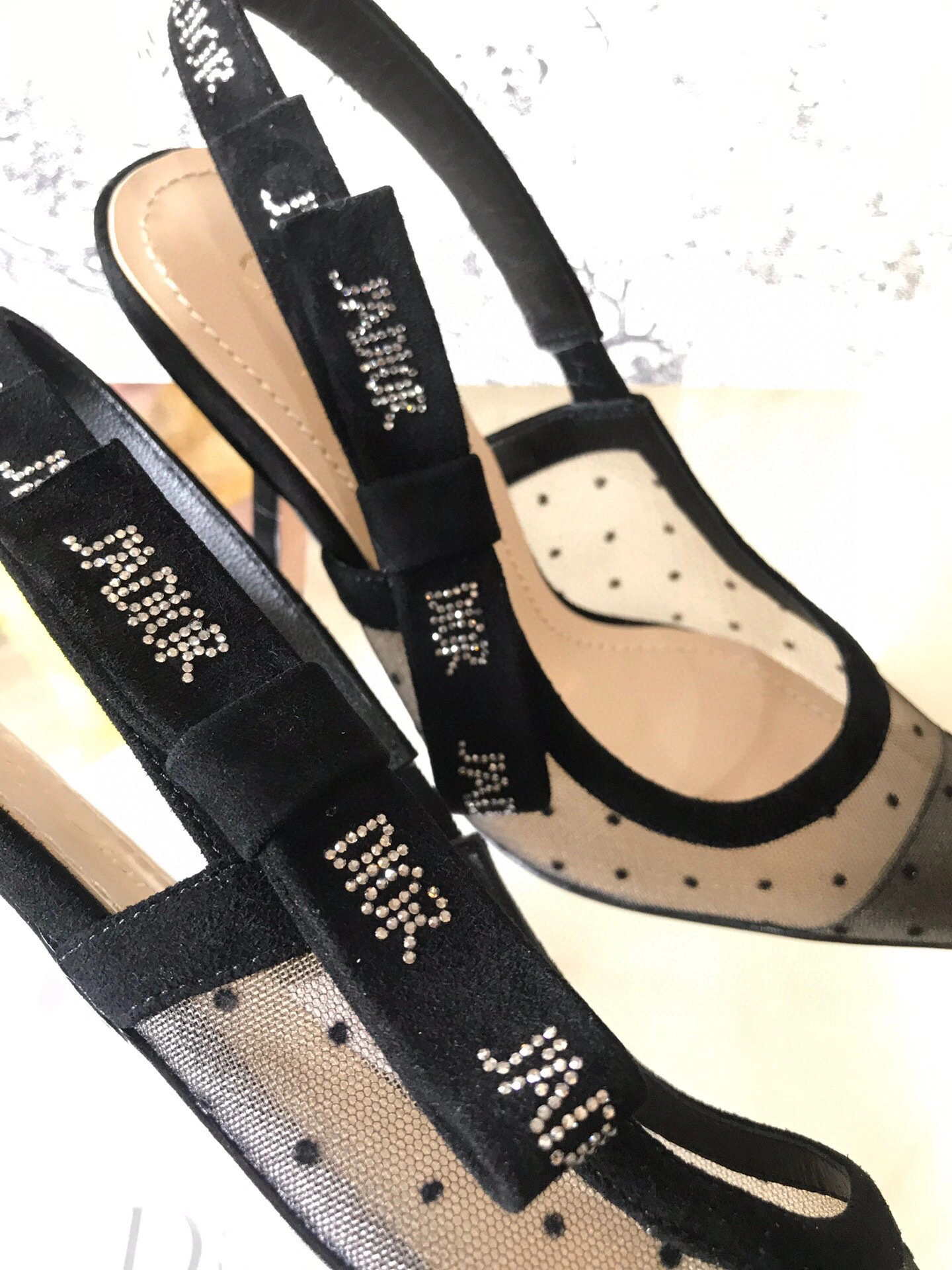 coco-- embroidery Heel height1cm 6.5cm 9.5cm slingback 2colour item : B-X024B25139-2